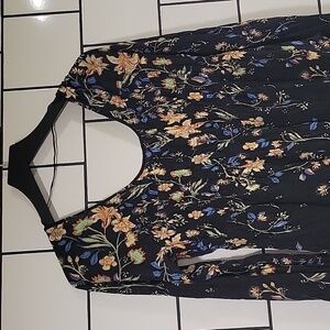 Rouched Floral Top